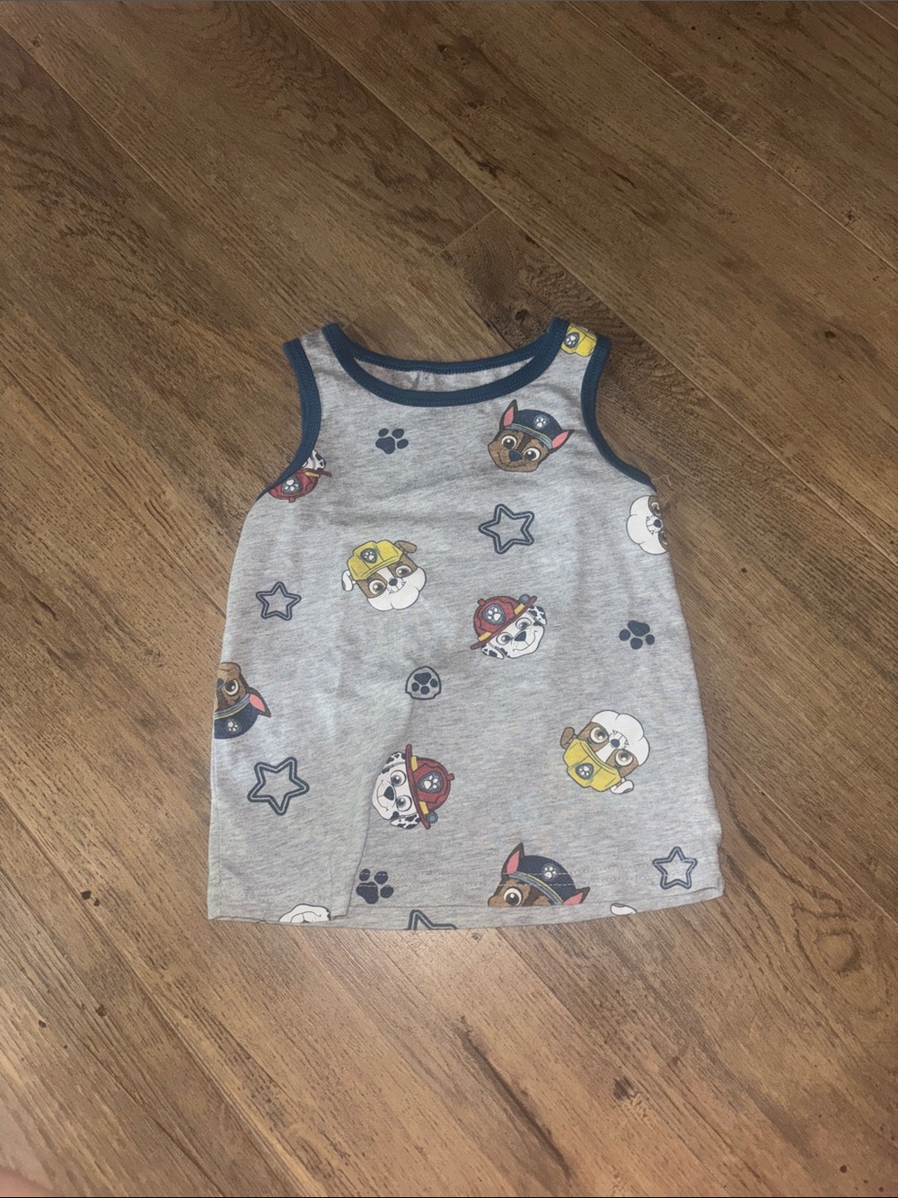 jumping beans Gray Tank Top with Navy Trim and Paw Patrol Faces